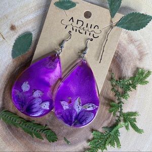 Purple Resin Earrings